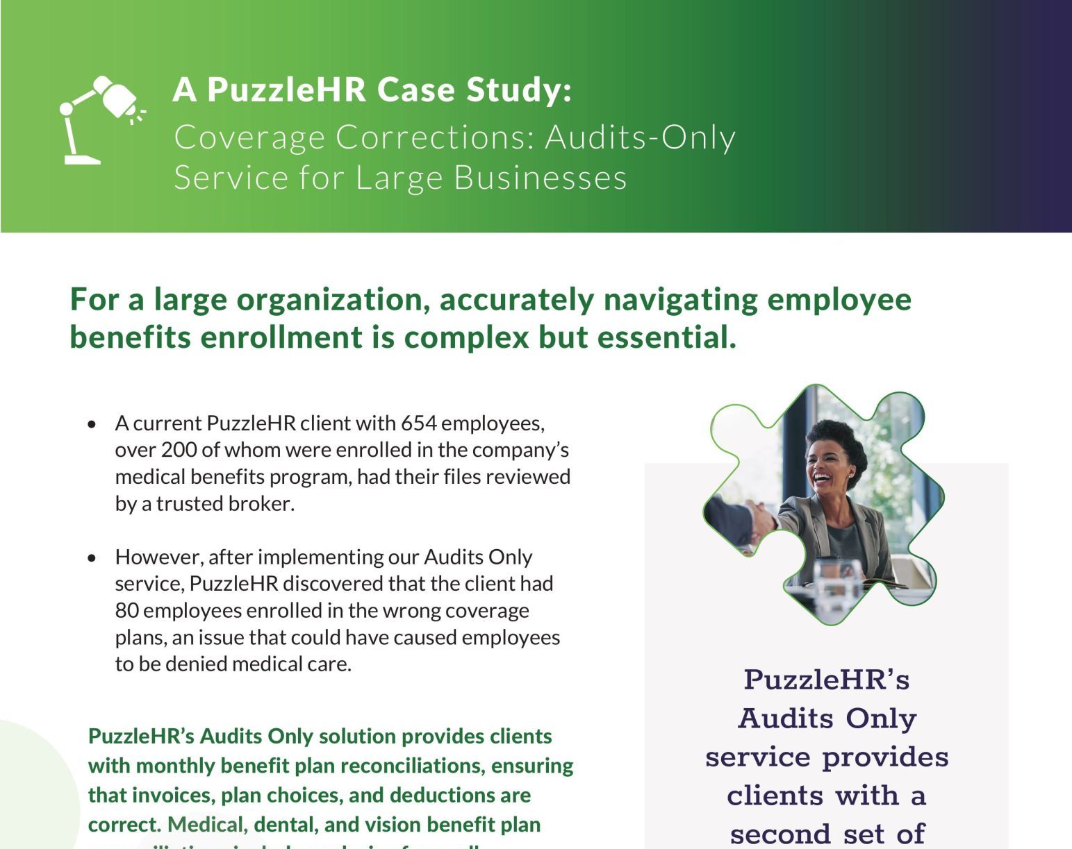 PHR Case Study Audits Only Service for Large Businesses Coverage Corrections