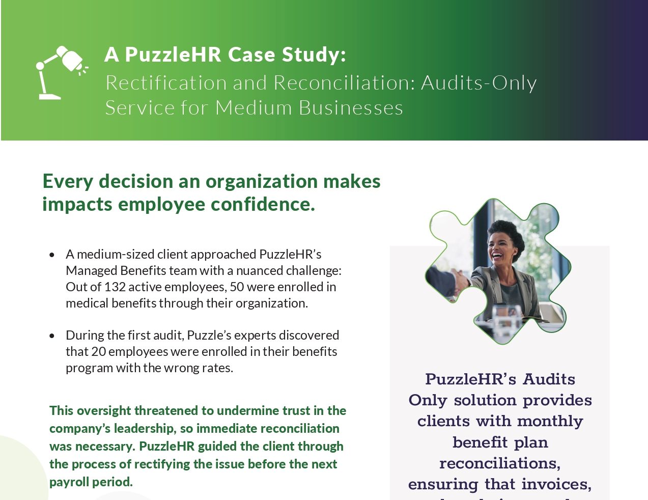 PHR Case Study Audits Only Service for Medium Businesses Rectification and Reconciliation page 0001