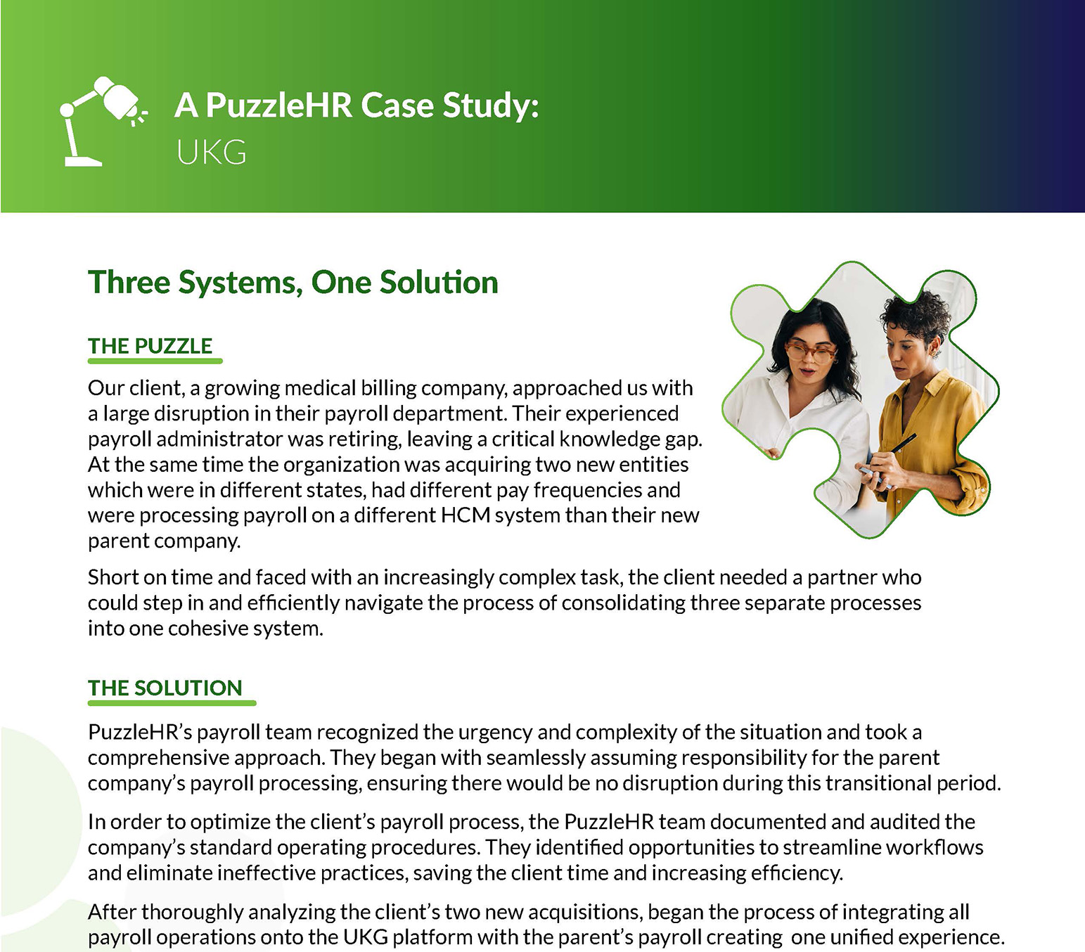 PHR Case Study UKG Three Systems, One Solution f